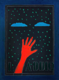 1974<br>' L'Addio '<br>smalto, pittura industriale, matita su tela<br>cm 80x60