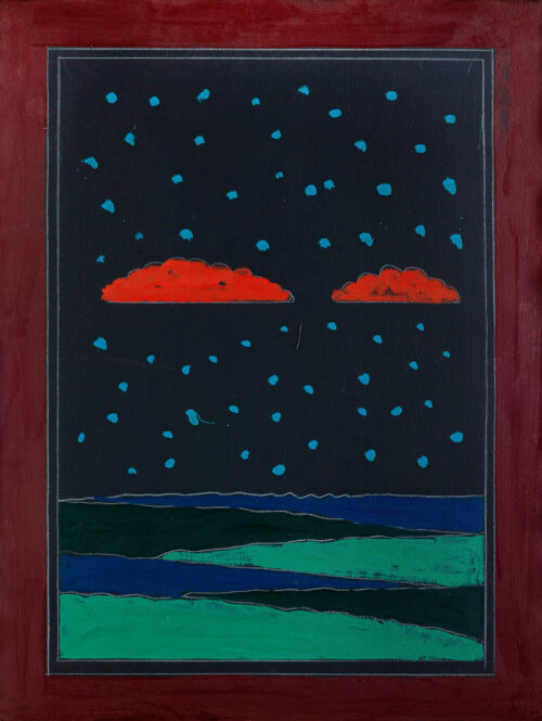 1975<br>smalto, pittura industriale, matita su tela<br>cm 80x60