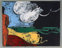 1975<br>pittura industriale, tempera, matita su tela<br>cm 80x100