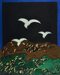 1975<br>pittura industriale, tempera, matita su tela<br>cm 100x80