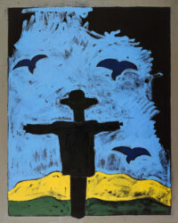 1975<br>pittura industriale, tempera, matita su tela<br>cm 100x80