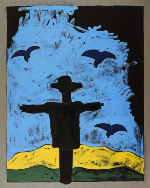 1975<br>pittura industriale, tempera, matita su tela<br>cm 100x80