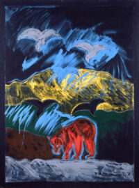 1975<br>pittura industriale, tempera, matita su tela<br>cm 160x120