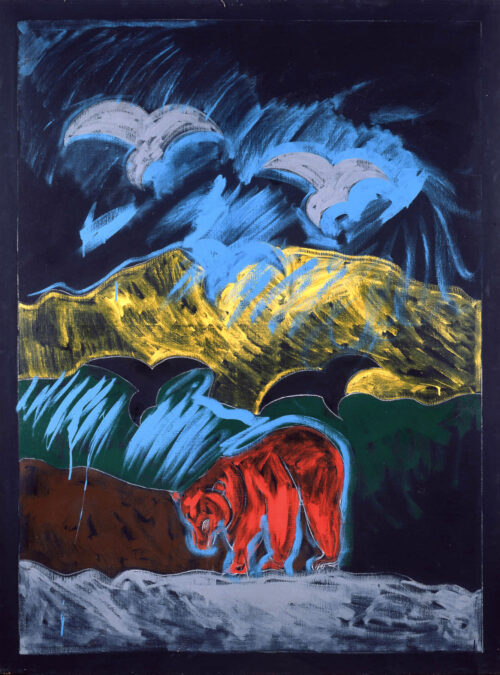 1975<br>pittura industriale, tempera, matita su tela<br>cm 160x120