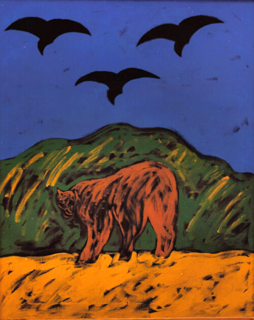 1975<br>pittura industriale, tempera, matita su tela<br>cm 70x50