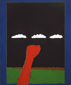 1975 16 aprile, Bologna<br>Paesaggio emiliano, dedicato a Francesco Lo Savio<br>pittura industriale , tempera, matita su tela<br>cm 80x60