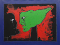 1975 24,4<br>Per il XXX anniversario della resistenza<br>pittura industriale, tempera, matita su tela<br>cm 60X80