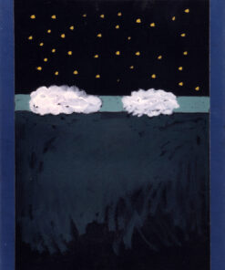 1975<br>Le notti bianche<br>pittura industriale, tempera, matita su tela<br>cm 60x80