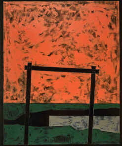 1975<br>Paesaggio Geometrico<br>pittura industriale, tempera, matita su tela<br>cm 160x130