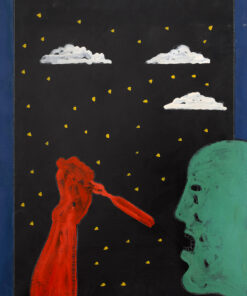 1975<br>Attila<br>pittura industriale, tempera, matita su tela<br>cm 80x60