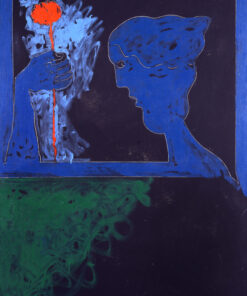 1975<br>pannello 2<br>Dal suicidio di Van Gogh<br>pittura industriale, tempera, matita su tela<br>cm 200x100