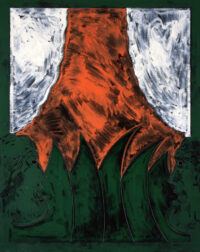 1975<br>pittura industriale, tempera, matita su tela<br>cm 100x80