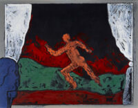 1975 25 giugno, Bologna<br>pittura industriale, tempera, matita su tela<br>cm 80x100