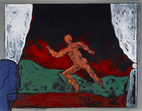 1975 25 giugno, Bologna<br>pittura industriale, tempera, matita su tela<br>cm 80x100