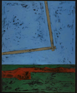 1975<br>Paesaggio Geometrico<br>pittura industriale, tempera, matita su tela<br>cm 160x130