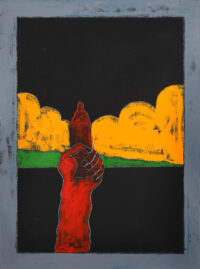 1975<br>pittura industriale, tempera, matita su tela<br>cm 80x60