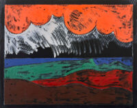 1975<br>pittura industriale, tempera, matita su tela<br>cm 80x100