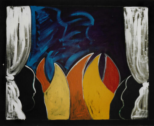 1975<br>pittura industriale, tempera, matita su tela<br>cm 80x100