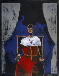 1975<br>pittura industriale, tempera, matita su tela<br>cm 100x80