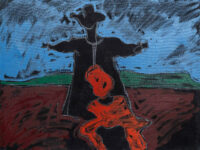 1975 10, 9<br>pittura industriale, tempera, matita su tela<br>cm 60x80