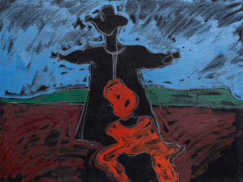 1975 10, 9<br>pittura industriale, tempera, matita su tela<br>cm 60x80