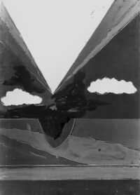 1975<br>smalto, pittura industriale, tempera, matita su tela<br>cm 100x80