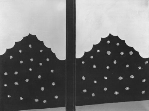 1975<br>pittura industriale, tempera, matita su tela<br>cm 60x80