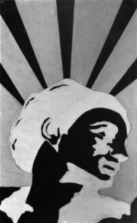 1975<br>pittura industriale, tempera, proiezione fotografica su tela<br>cm 100x60