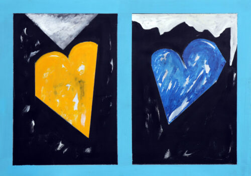 1975<br>pittura industriale, tempera, matita su tela<br>cm 50x70