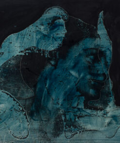 1976 <br>pittura industriale ,smalto alla anilina, fotografia emulsionata su tela<br>cm 80x110