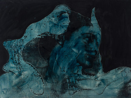 1976 <br>pittura industriale ,smalto alla anilina, fotografia emulsionata su tela<br>cm 80x110