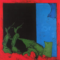 1976<br>Paesaggio<br>pittura industriale, tempera, matita su tela<br>cm 100x100