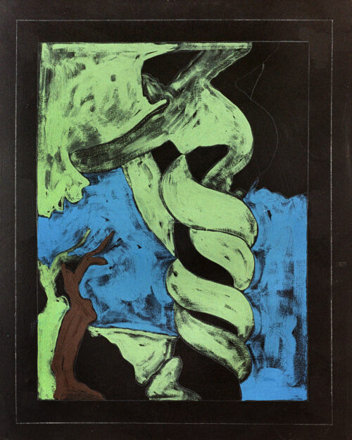 1976<br>Particolare dell'Eden<br>pittura industriale, tempera, matita su tela<br>cm 100x80