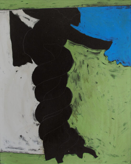 1976<br>Particolare dell'Eden, Il serpente<br>pittura industriale, tempera, matita su tela<br>cm 100x80