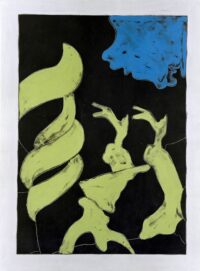 1976<br>Particolare dell'Eden<br>pittura industriale, tempera, matita su tela<br>cm 80x60