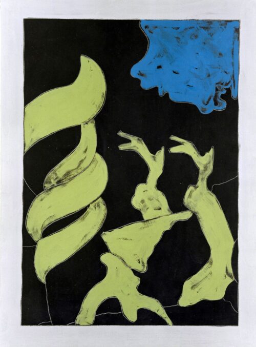 1976<br>Particolare dell'Eden<br>pittura industriale, tempera, matita su tela<br>cm 80x60