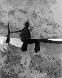 1976<br>Paesaggio<br>pittura industriale, tempera, matita su tela<br>cm 160x130