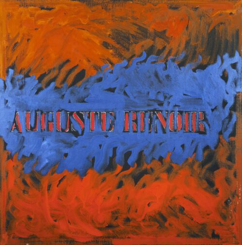 1976<br>Auguste Renoir<br>pittura industriale, tempera, matita su tela<br>cm 100x100