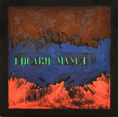 1976<br>Edouard Manet<br>pittura industriale, tempera, matita su tela<br>cm 100x100