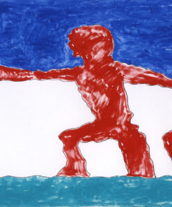 1976<br>' a Mirella '<br>pittura industriale, tempera, pennarello su tela<br>cm 70x100