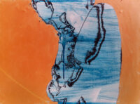 1976<br>pittura industriale, smalto alla anilina, negativo fotografico emulsionato su tela<br>cm 55x75