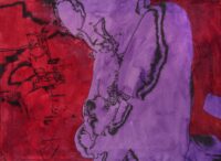 1976<br>tempera, smalto alla anilina, negativo fotografico emulsionato su tela<br>cm 60x80