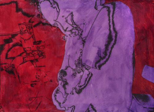 1976<br>tempera, smalto alla anilina, negativo fotografico emulsionato su tela<br>cm 60x80