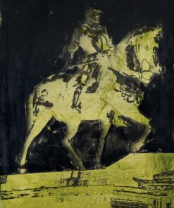 1976<br>Piazza d'Italia, Venezia, Monumento a Colleoni<br>pittura industriale, smalto alla anilina, fotografia emulsionata su tela<br>cm 80x60