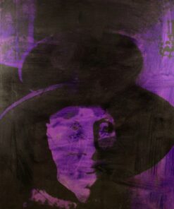 1976 Roma<br>Passegggiata di ripetta 19<br>smalto alla anilina, fotografia emulsionata su tela<br>cm 110x80