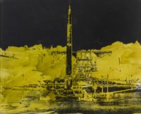 1976<br>Piazza d'Italia, Piazza del Popolo<br>pittura industriale, smalto alla anilina, fotografia emulsionata su tela<br>cm 80x100