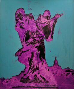 1976<br>Piazza d'Italia<br>pittura industriale, smalto alla anilina, fotografia emulsionata su tela<br>cm 100x80