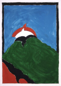 1976<br>Arlington<br>pittura industriale, tempera, pennarello su tela<br>cm 70x50