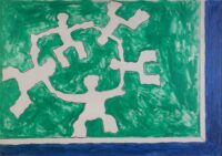 1976<br>tempera e pennarello su tela<br>cm 70x100