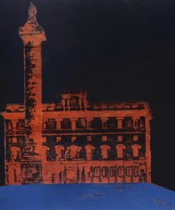 1976 ' 13,12 '<br>All'amico minotauro<br>smalto, pittura industriale, negativo fotografico emulsionato su tela<br>cm 80x100